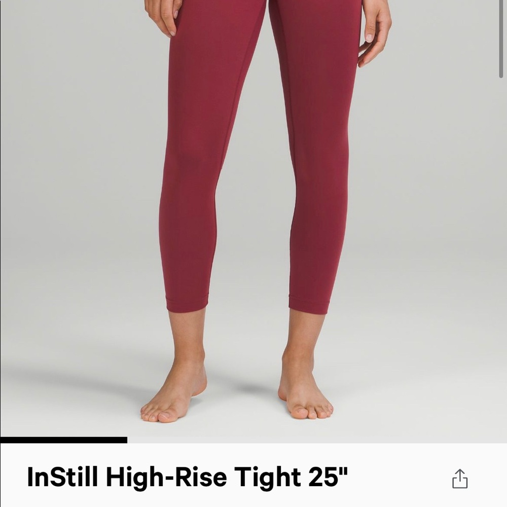 Lululemon InStill HR Tight 25” - Size 2 - Mulled Wine